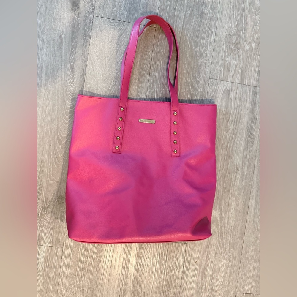 💥 $10 DEAL!💥Juicy Couture Hot Pink Tote Bag Gold Studded Leather Shoulder Purs❤️